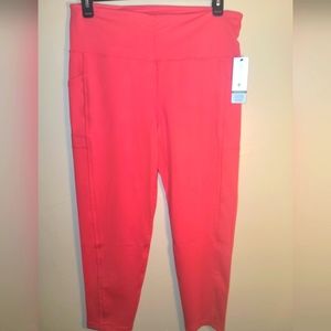 Women's Ideology High Waist Side Pocket 7/8 Leggings Red Size (XLarge)